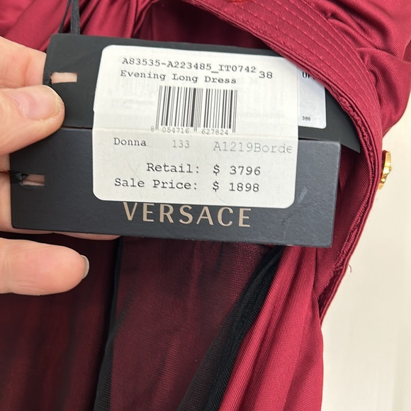 Versace Donna Burgundy evening gown NWT - Picture 7 of 7